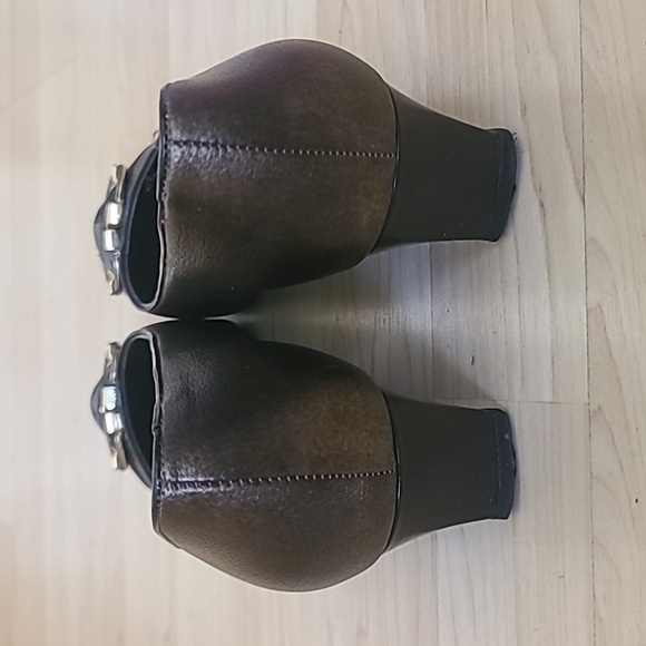 Stuart Weitzman Shoes Women Wedge Heels Buckle Brown Leather Size 9 M - Picture 5 of 10